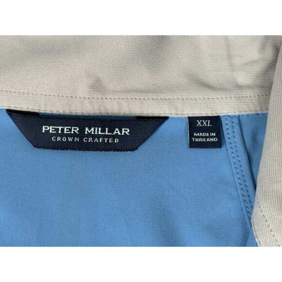 Peter Millar Crown Crafted Men’s XXL Flex Adapt ½ Zip Pullover Golf Vest Blue - Picture 7 of 15